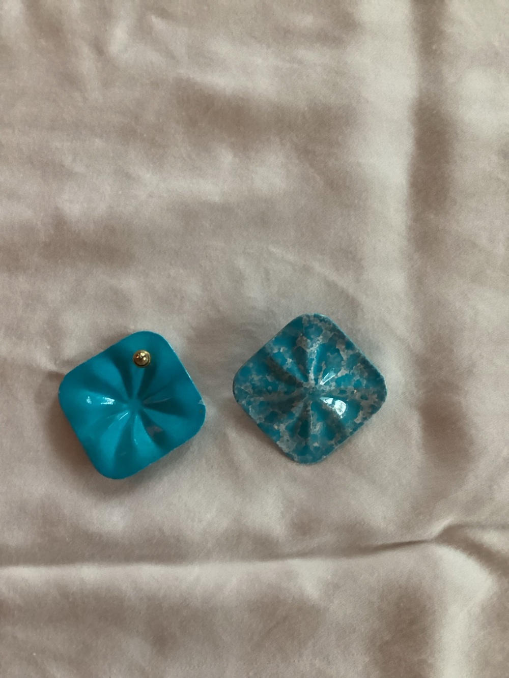 Turquoise Square Flower-Detail Earrings - Women Accessories